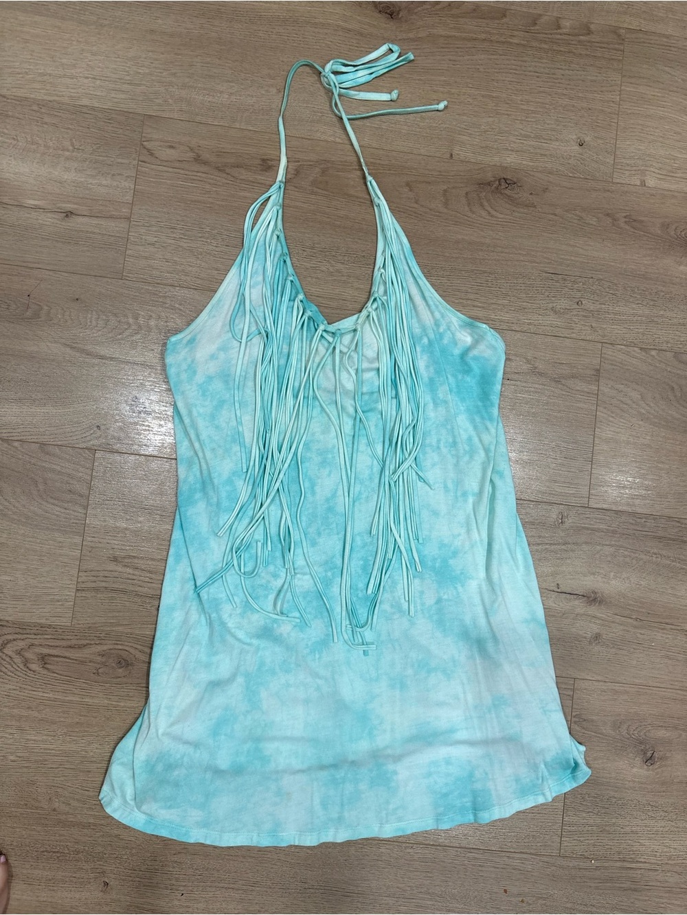 Ripcurl Aqua Tie-Dye Halter dress with Fringe